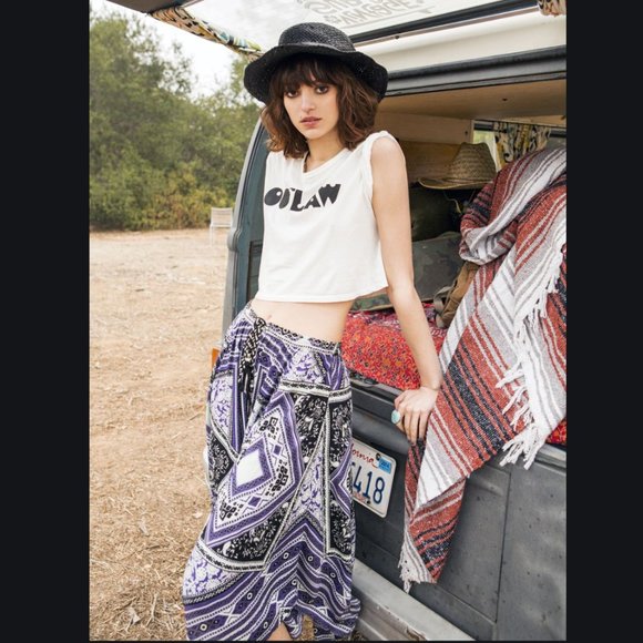 Urban Outfitters Handkerchief-Hem Midi Skirt Small - Picture 2 of 10